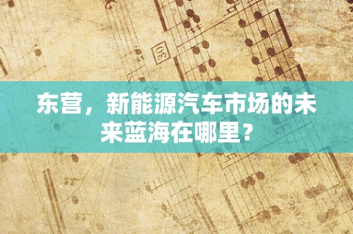 东营，新能源汽车市场的未来蓝海在哪里？