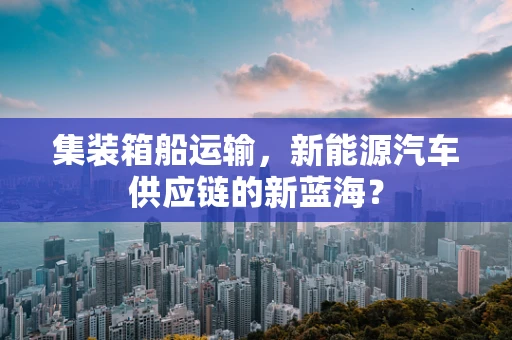 集装箱船运输，新能源汽车供应链的新蓝海？