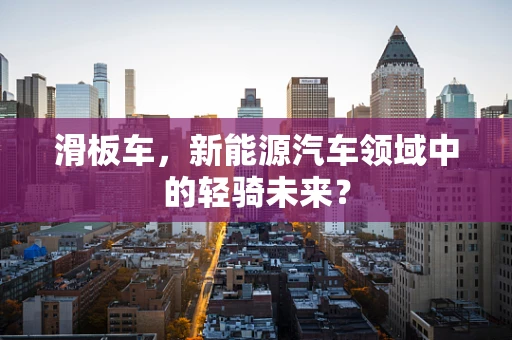 滑板车，新能源汽车领域中的轻骑未来？