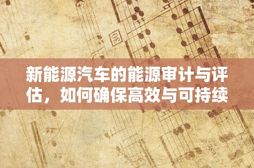 新能源汽车的能源审计与评估，如何确保高效与可持续？