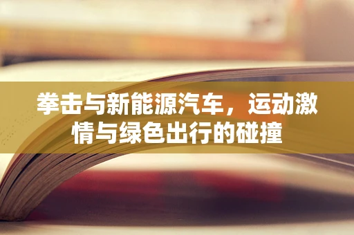 拳击与新能源汽车，运动激情与绿色出行的碰撞