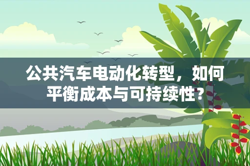 公共汽车电动化转型，如何平衡成本与可持续性？