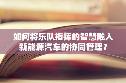 如何将乐队指挥的智慧融入新能源汽车的协同管理？