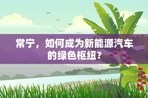 常宁，如何成为新能源汽车的绿色枢纽？