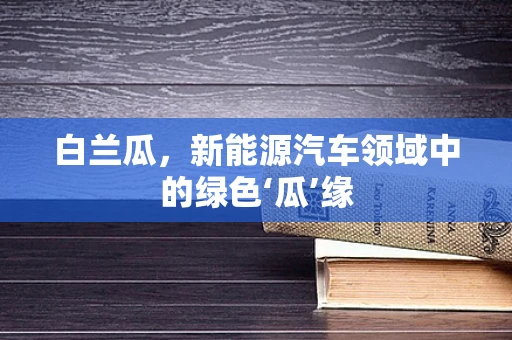 白兰瓜，新能源汽车领域中的绿色‘瓜’缘