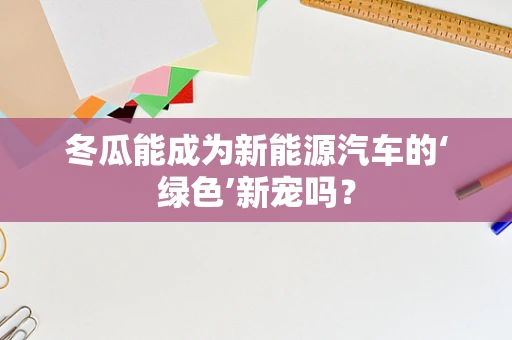 冬瓜能成为新能源汽车的‘绿色’新宠吗？
