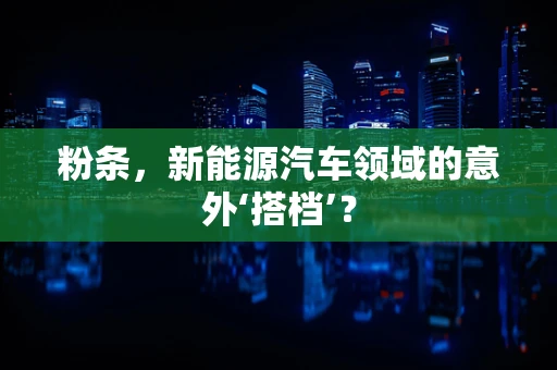 粉条，新能源汽车领域的意外‘搭档’？