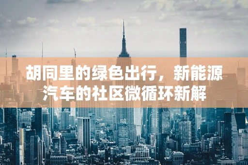 胡同里的绿色出行，新能源汽车的社区微循环新解