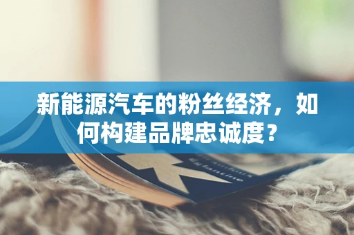 新能源汽车的粉丝经济，如何构建品牌忠诚度？