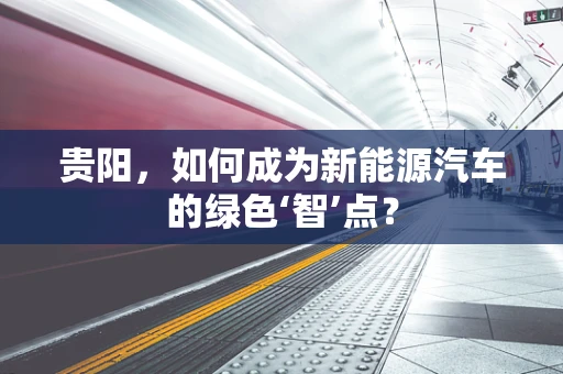 贵阳，如何成为新能源汽车的绿色‘智’点？