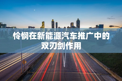 怜悯在新能源汽车推广中的双刃剑作用