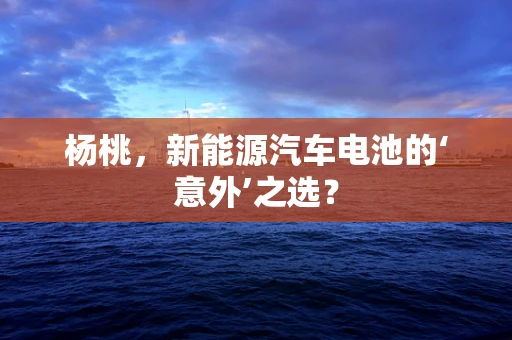 杨桃，新能源汽车电池的‘意外’之选？