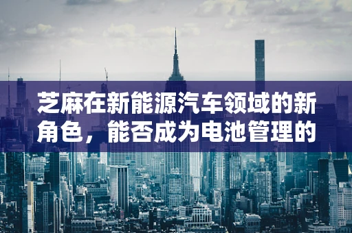 芝麻在新能源汽车领域的新角色，能否成为电池管理的新‘利器’？