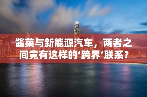 酱菜与新能源汽车，两者之间竟有这样的‘跨界’联系？
