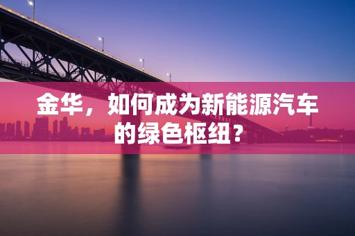 金华，如何成为新能源汽车的绿色枢纽？