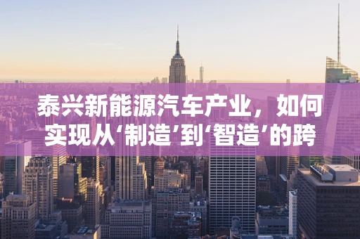 泰兴新能源汽车产业，如何实现从‘制造’到‘智造’的跨越？