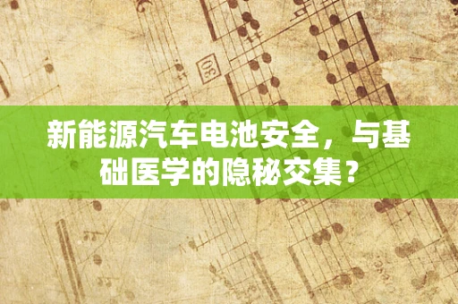 新能源汽车电池安全，与基础医学的隐秘交集？
