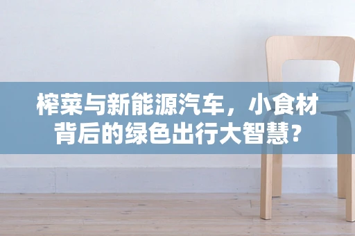 榨菜与新能源汽车，小食材背后的绿色出行大智慧？