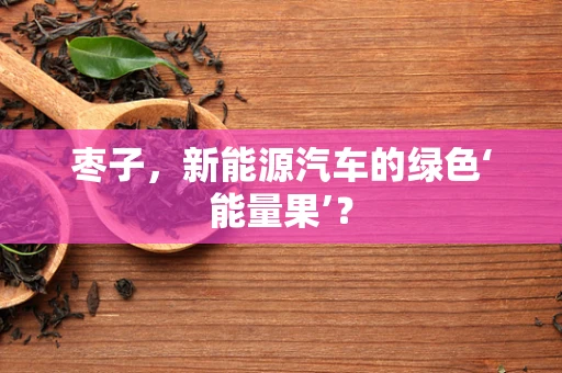 枣子，新能源汽车的绿色‘能量果’？