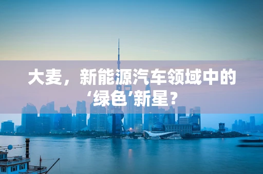 大麦，新能源汽车领域中的‘绿色’新星？
