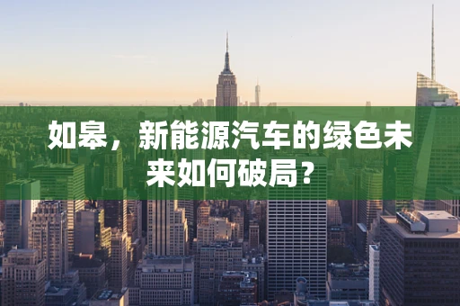 如皋，新能源汽车的绿色未来如何破局？