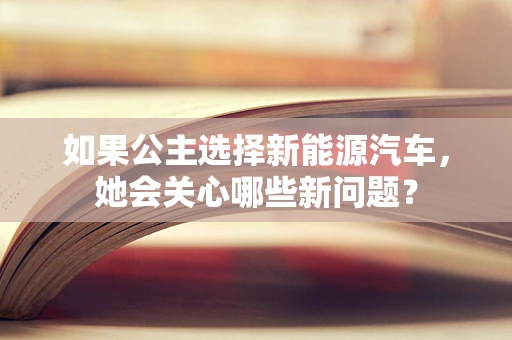 如果公主选择新能源汽车，她会关心哪些新问题？