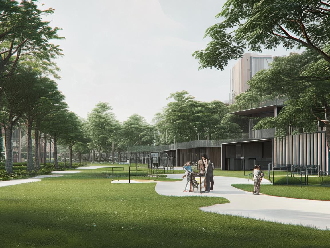 新能源汽车与儿童游乐区，绿色出行的亲子时光